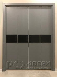 Складная дверь книжка Соло ПО (Серый Ral 7040)
