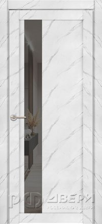 Межкомнатная дверь UniLine Loft 30004/1 ПО (Монте Белый/Серое зеркало)