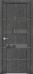 Межкомнатная дверь UniLine Loft 30037/1 ПО (Торос Графит/Серое зеркало)