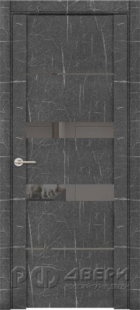 Межкомнатная дверь UniLine Loft 30037/1 ПО (Торос Графит/Серое зеркало)