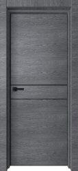 Межкомнатная дверь Loft-2 кромка AL-Чёрная ПГ (Ольха серая)