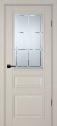 Межкомнатная дверь PSU-39 ПО (Бланжевое дерево/Сатинат с гравировкой)