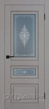 Межкомнатная дверь PST-29-2 ПО (Серый ясень/Сатинат графит закаленный)