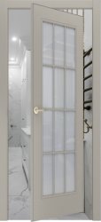 Рото дверь Версаль-Ф Loft ПО (Эмаль RAL 7044/Сатинат светлый)