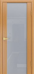Межкомнатная дверь Модерн ПО (Дуб розовый/Белый триплекс)