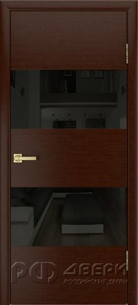 Межкомнатная дверь Гранд-3 ПО (Венге/Черный лакобель)