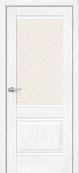 Межкомнатная дверь Прима-3 ПО (Snow Melinga/White Сrystal)