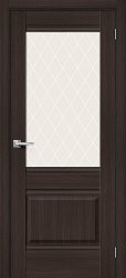 Межкомнатная дверь Прима-3 ПО (Wenge Veralinga/White Сrystal)