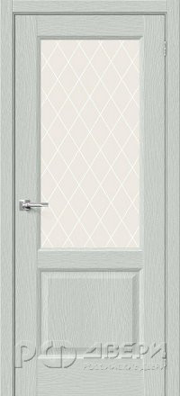 Межкомнатная дверь Неоклассик-33 ПО (Grey Wood/White Сrystal)