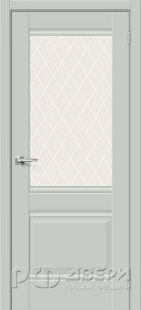 Межкомнатная дверь Прима-3 ПО (Grey Matt/White Сrystal)