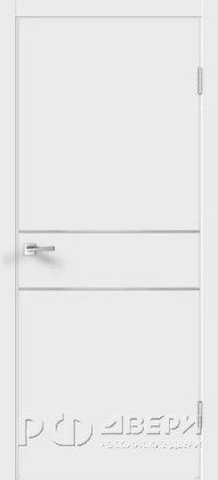 Межкомнатная дверь с молдингом Flat H2 ПГ (Белый)