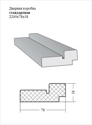 Дверная коробка стандартная 2200x78x38