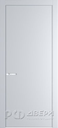 Межкомнатная дверь 1PE ПГ с серебряной кромкой (Вайт)