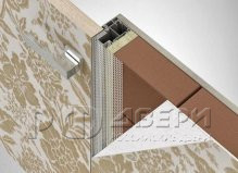 Скрытая межкомнатная дверь Арт 2 кромка AL-Хром (Стекло по RAL 7040)