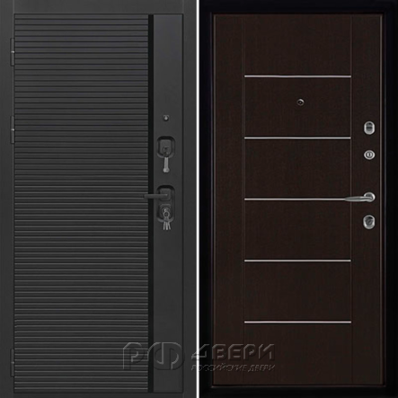 Входная металлическая дверь Президент Стайл LIGHT MD 003 (Чёрная Мягкая Шагрень/Венге)