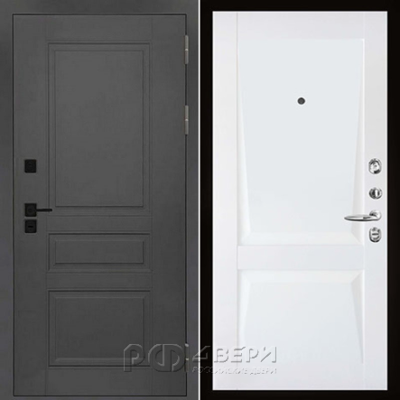 Входная металлическая дверь Solid Perfecto (Cерый нубук soft/Barhat white)