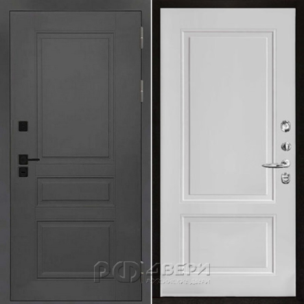 Входная металлическая дверь Solid Lana (Cерый нубук soft/Белый снег Soft)