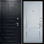 Входная металлическая дверь Albero black Perfecto (Грань/Barhat light grey)