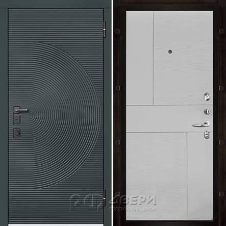 Входная металлическая дверь Малахит Термо Fusion (Зеленый темный/Chiaro Patina Argento (Ral 9003))
