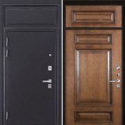 Входная дверь с фрамугой Колизей Рим багет (Темное серебро антик/Коньяк)