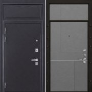 Входная дверь с фрамугой герметичная Колизей Fusion (Темное серебро антик/Grigio (Ral 7015))