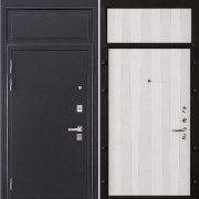 Входная дверь с фрамугой герметичная Колизей Trend (Темное серебро антик/Chiaro Patina Argento (Ral 9003))
