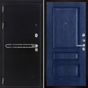 Входная металлическая дверь Президент S1Z Вена (Графит с блестками антик/Синий)