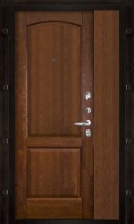 Металлическая дверь двухстворчатая Tesla Фоборг (Дуб мелфорд грей софт/Античный орех)