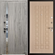  Металлическая дверь Reverse Tesla Стандарт (Дуб мелфорд грей софт/Беленый дуб)