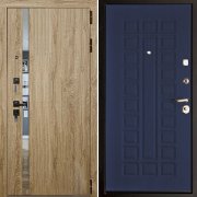 Входная металлическая дверь Tesla Стандарт (Дуб Мелфорд софт LW/Синий)