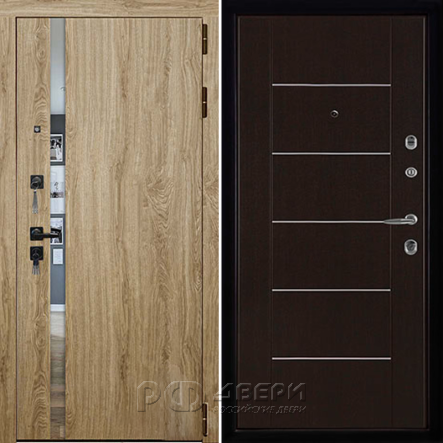 Входная металлическая дверь Tesla LIGHT MD 003 (Дуб Мелфорд софт LW/Венге)