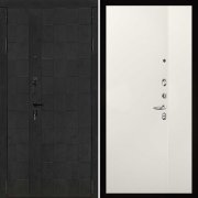 Металлическая дверь двухстворчатая Quadro Aurum (Бетон графит темный/Магнолия гладкая)