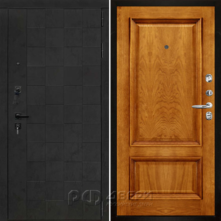 Входная дверь герметичная Quadro Корсика (Бетон графит темный/Дуб Patina Antico)