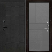 Металлическая дверь Reverse Quadro Fusion (Бетон графит темный/Grigio (Ral 7015))
