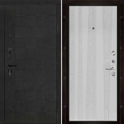 Металлическая дверь Reverse Quadro Trend (Бетон графит темный/Chiaro Patina Argento (Ral 9003))