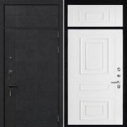 Входная дверь с фрамугой герметичная Quadro 62001 (Бетон графит темный/Белая Серена)