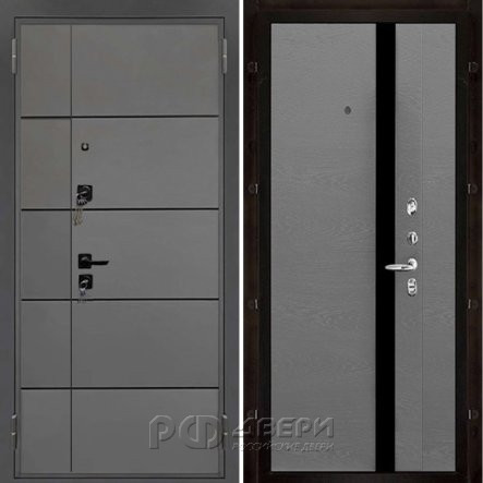 Металлическая дверь двухстворчатая Liberty H4 Uno (Силк титан/Grigio (Ral 7015))