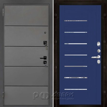 Входная металлическая дверь Liberty H4 LIGHT 2110 (Силк титан/Зеркало синий)