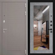 Входная металлическая дверь Дива MД-08 18 (Шато Латте/Зеркало бетон светлый)