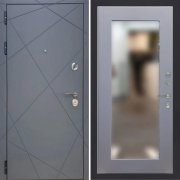 Входная металлическая дверь ART 50 Ultima (Серый мат/Зеркало cилк титан)