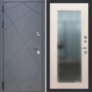 Входная металлическая дверь ART 50 Ultima (Серый мат/Зеркало беленый дуб)