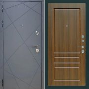 Входная металлическая дверь ART 50 Ultima 243 (Серый мат/Итальянский орех)