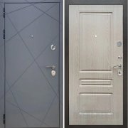 Входная металлическая дверь ART 50 Ultima 243 (Серый мат/Беленый дуб)