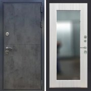 Входная металлическая дверь Optima (Бетон темный/Зеркало сандал белый)
