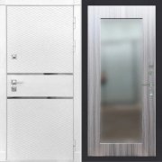 Входная металлическая дверь ART 15 Ultima (Силк Сноу/Зеркало сандал серый)