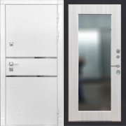 Входная металлическая дверь ART 15 Ultima (Силк Сноу/Зеркало сандал белый)