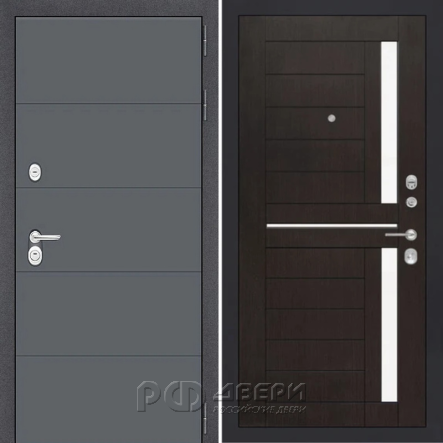 Входная металлическая дверь ART S5 02 (Графит софт/Венге)