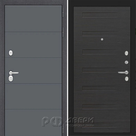 Входная металлическая дверь ART S5 14 (Графит софт/Эковенге горизонтальный)