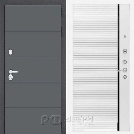 Входная металлическая дверь ART S5 22 (Графит софт/Белый софт)