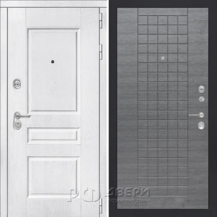 Металлическая дверь Reverse ART S6 09 (Альберо браш/Серый лен горизонтальный)